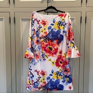 Tahari Floral Dress - sz 12. Wedding Guest, Bridal Shower, Easter